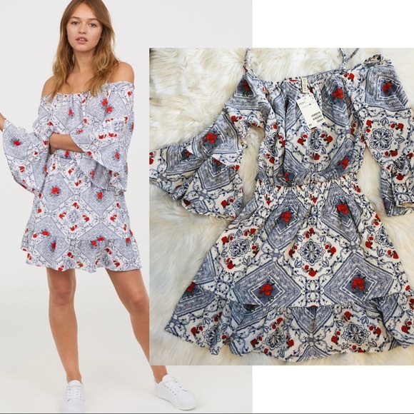 H&M Dresses & Skirts - NWT Patterned Off the Shoulder Dress